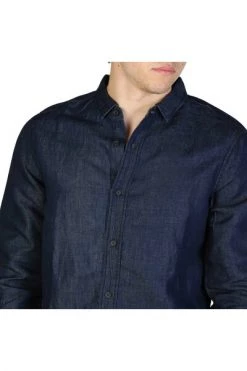 Armani Exchange Zakelijke Overhemden Formal Shirts Blue