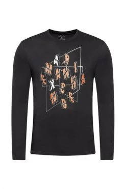 Armani Exchange Longsleeves Pima Cotton Printed T -shirt Black -Armani Exchange Verkoopwinkel 2085b044653d8961dad36d32e8ee8c62