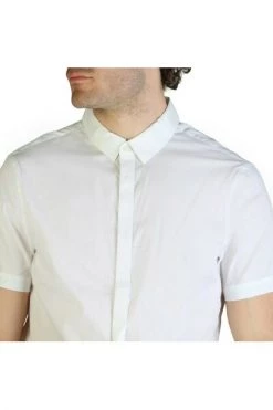 Armani Exchange Korte Mouwen Overhemden Short Sleeve Shirts White