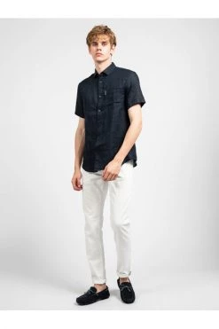 Armani Exchange Korte Mouwen Overhemden Shirt Blue -Armani Exchange Verkoopwinkel 62f747f27d6c20ab4f389a175f6ff714