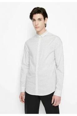 Armani Exchange Zakelijke Overhemden Formal Shirts White
