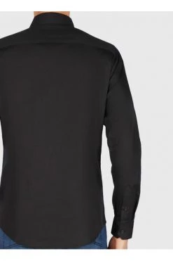 Armani Exchange Casual Overhemden Stretch Popeline Shirt Black