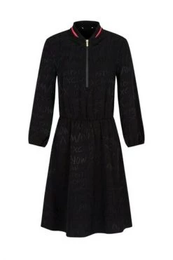 Armani Exchange Casual Jurken Zip Up Dress Black