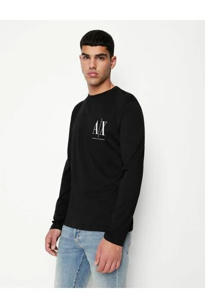 Armani Exchange Longsleeves Long Sleeve Tops Black 1 Armani Exchange Longsleeves Long Sleeve Tops Black